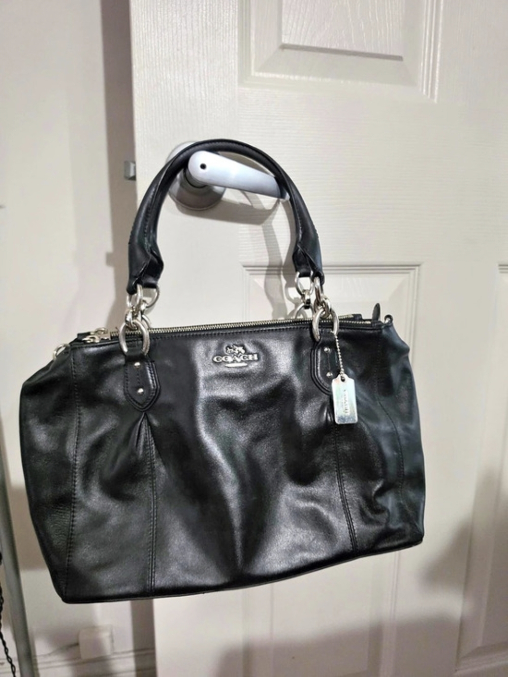 Coach Ashley Leather Satchel Black
